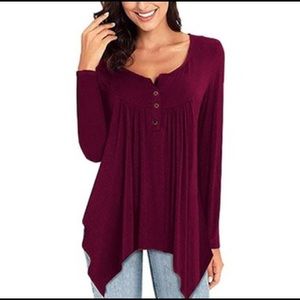 NWOT Long Sleeve Burgundy Top